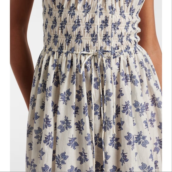 NWT Doen Emmaretta Cotton Voile Midi Dress in Cream Pomegranate Size XS - Picture 3 of 7